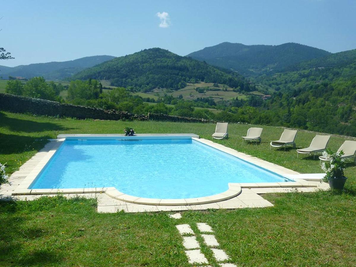 Manoir Majestueux A Satillieu Avec Piscine Privee Kültér fotó